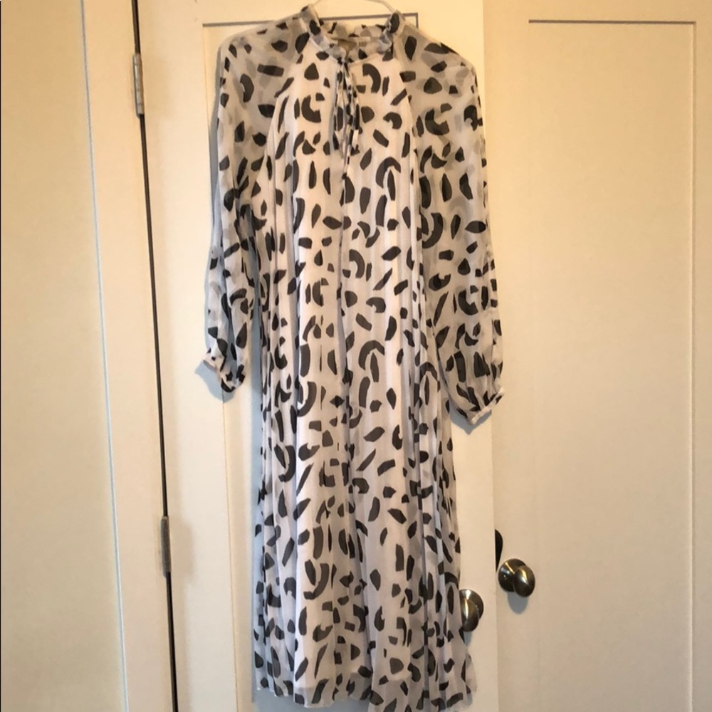 Asos maternity black and white polka dot dress